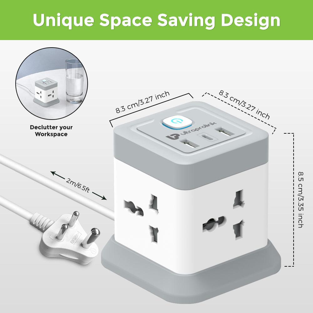 Power Qube 4 Port Surge Protector+3 USB PD20W