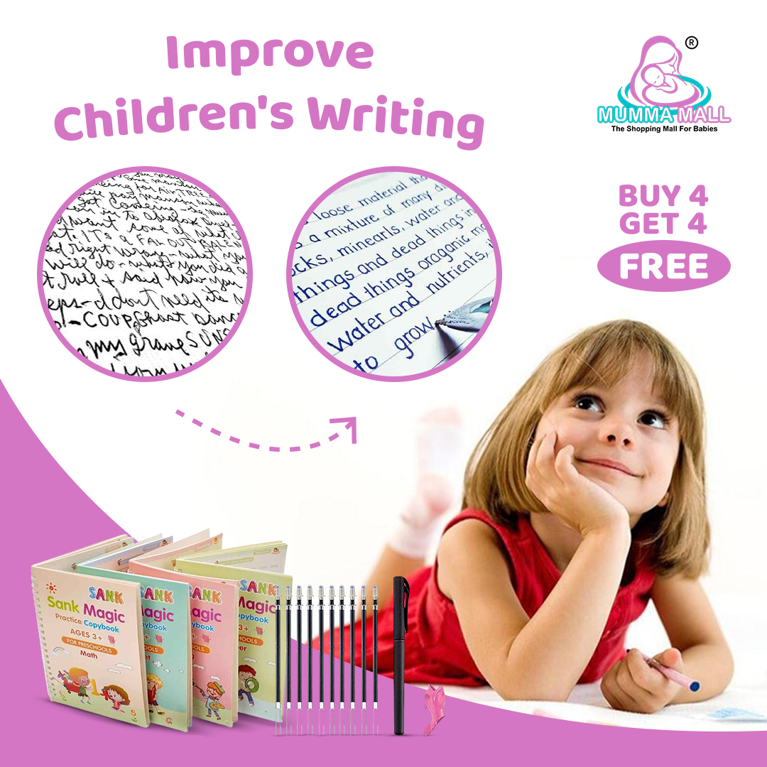 ���Magic Practice Book || Buy 1 Set & Get 1 Set FREE ( 8 Book + 20 Refill+2 Pen+2 Grip ) + FREE Learning 2000+ pages PDF worksheet for kids