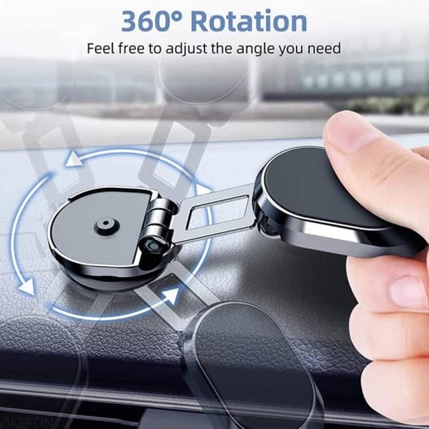 360 Degree Rotating Folding Magnetic Car Phone Holder