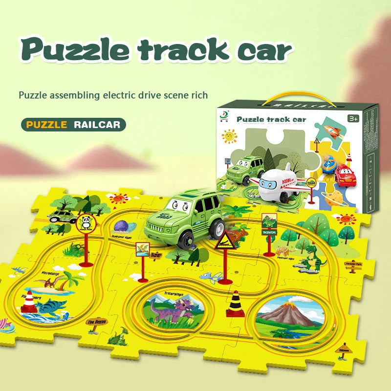 ����Children's Educational Puzzle Track Car Play Set����