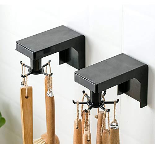 Kitchen Organizer - Space-saving Rotating Storage Manager With 6 Hooks