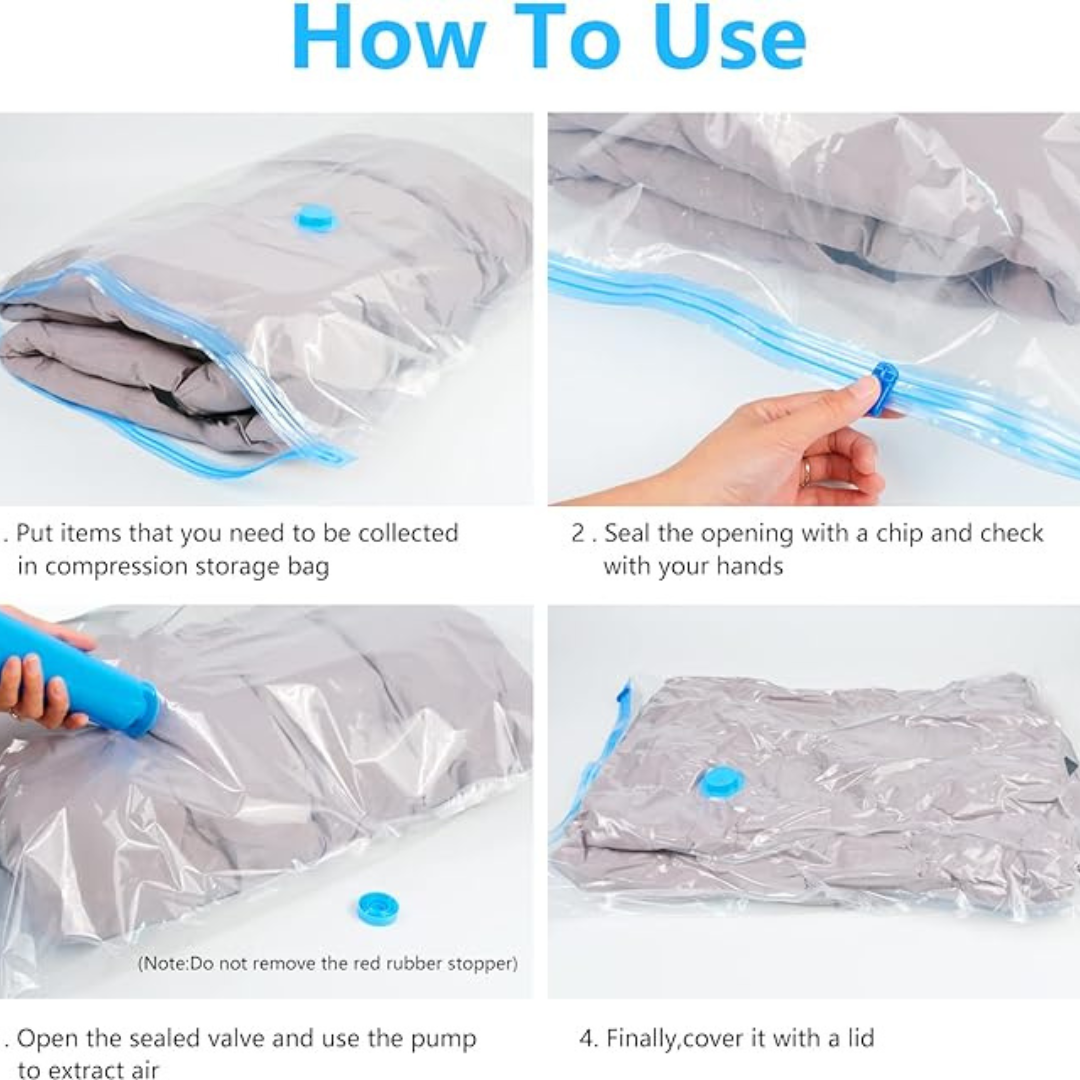 ���Space Saving Storage Vacuum Bags (Pack of 5 & 1 hand Pump)