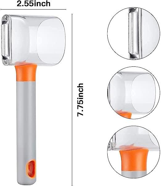 Storage Peeler, Peeler with Trash Can, Hand Peeler for Fruit and Vegetables Collects Cup Peeler Shredder Peeler Slicer