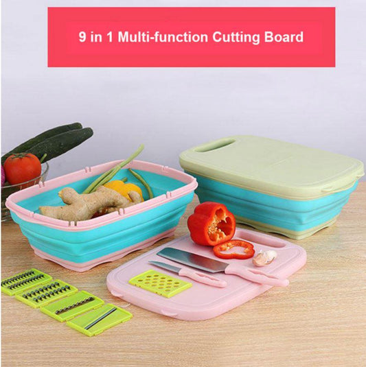 Premium Quality  Multifunction Kitchen Foldable Cutting Board Chopping Block with Washing Drain Basket