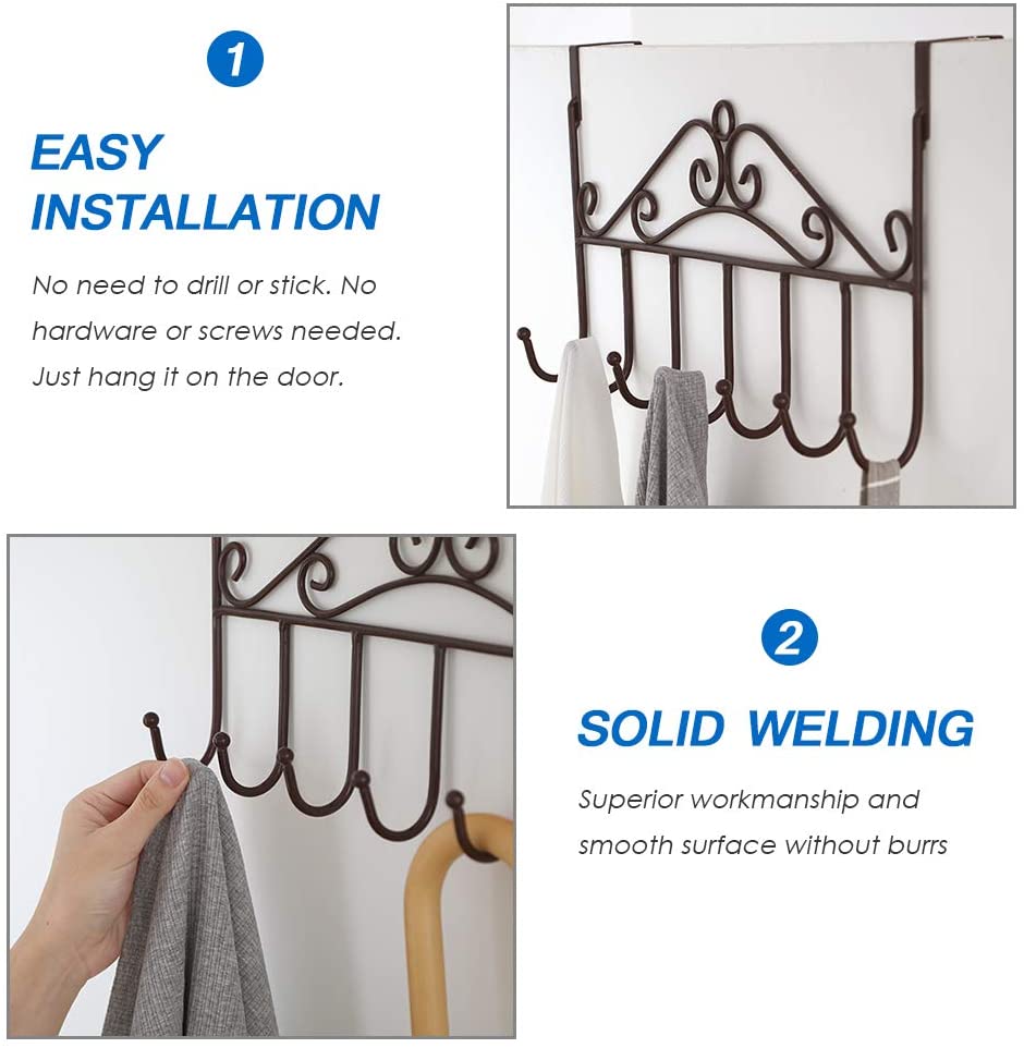 Multi-Functional Steel Over The Door Hook Hanger