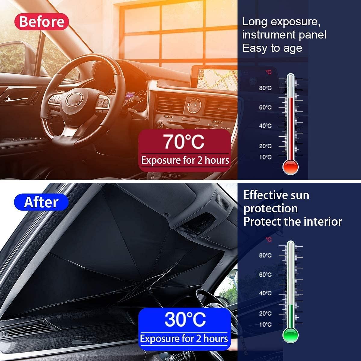 ���Foldable Reflective Car Umbrella for Sun Heat Protection