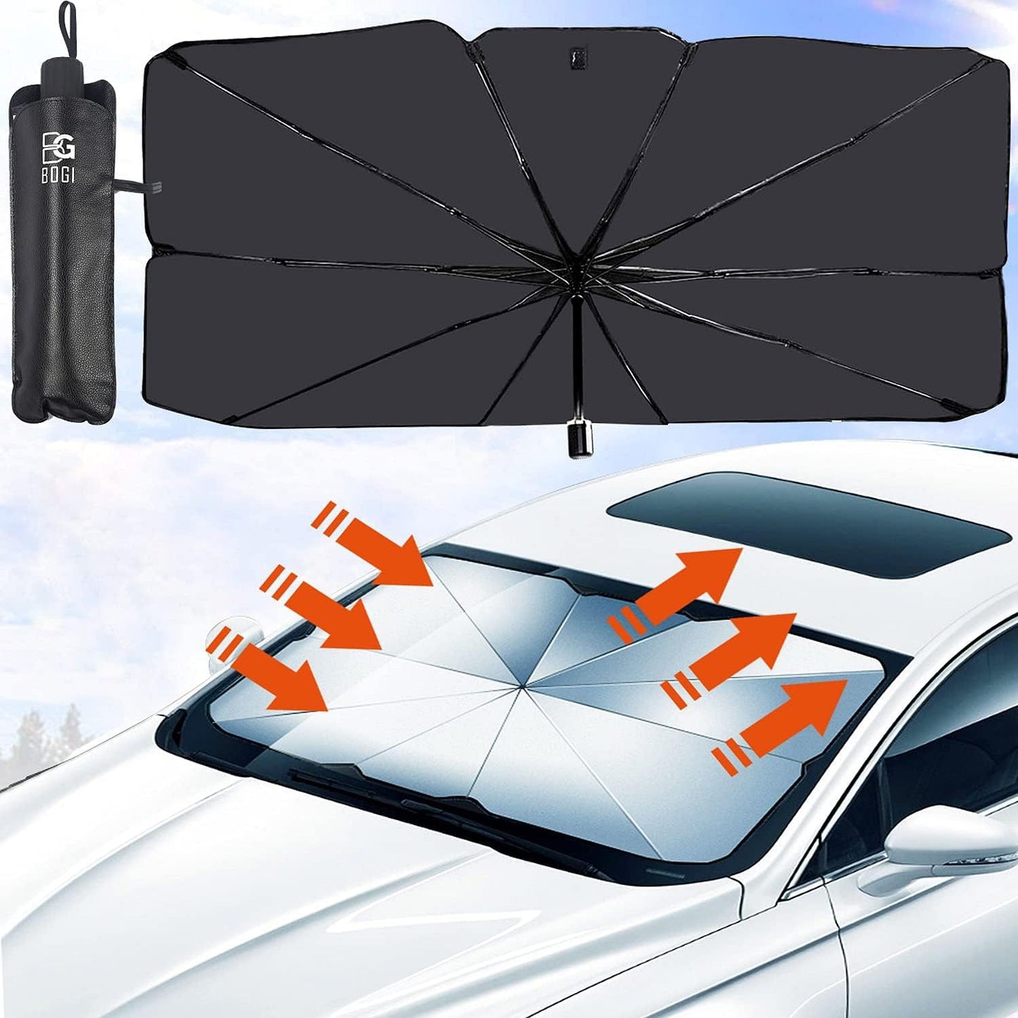 ���Foldable Reflective Car Umbrella for Sun Heat Protection