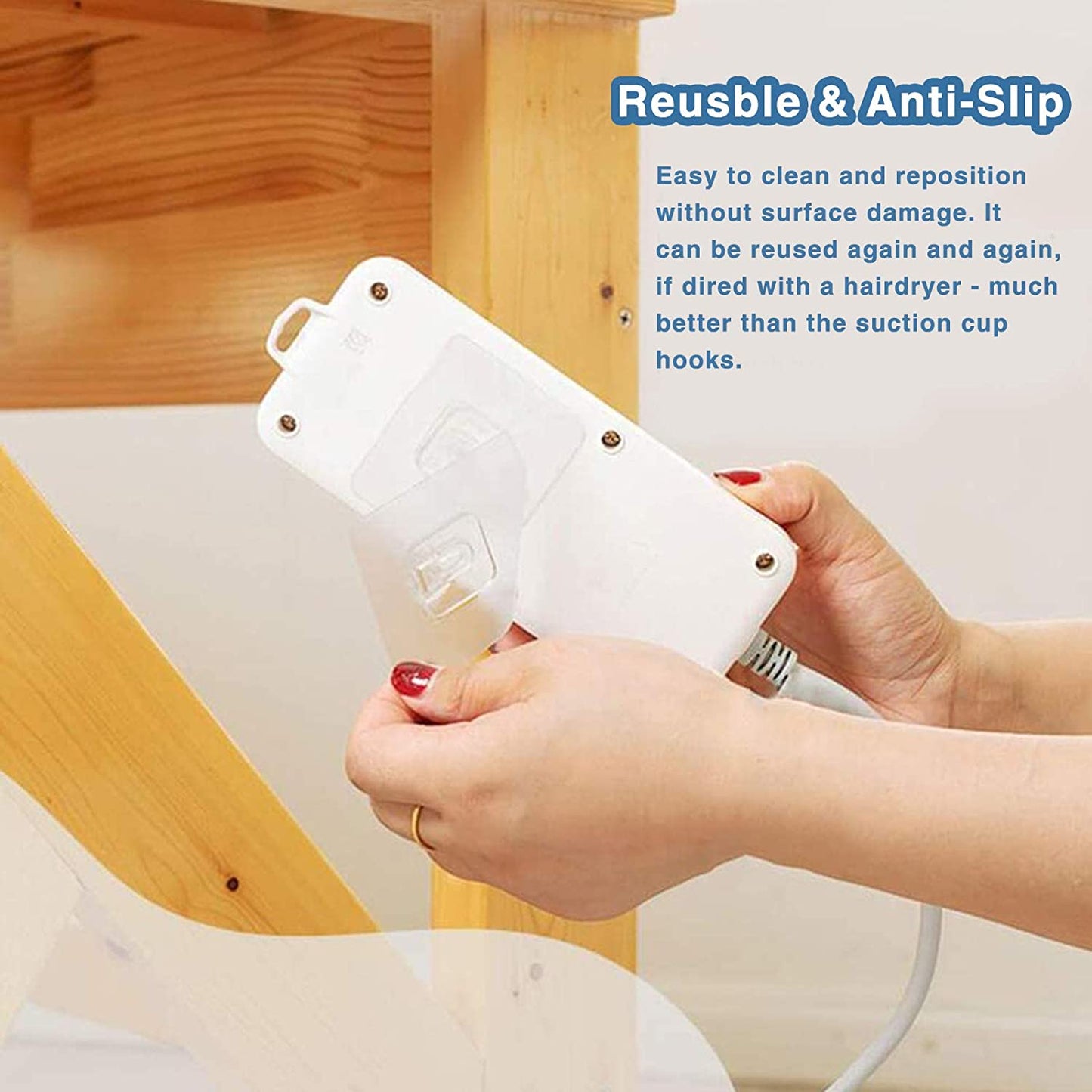 Double-Sided Adhesive Wall Hooks, Waterproof and Oilproof Reusable Seamless Hooks