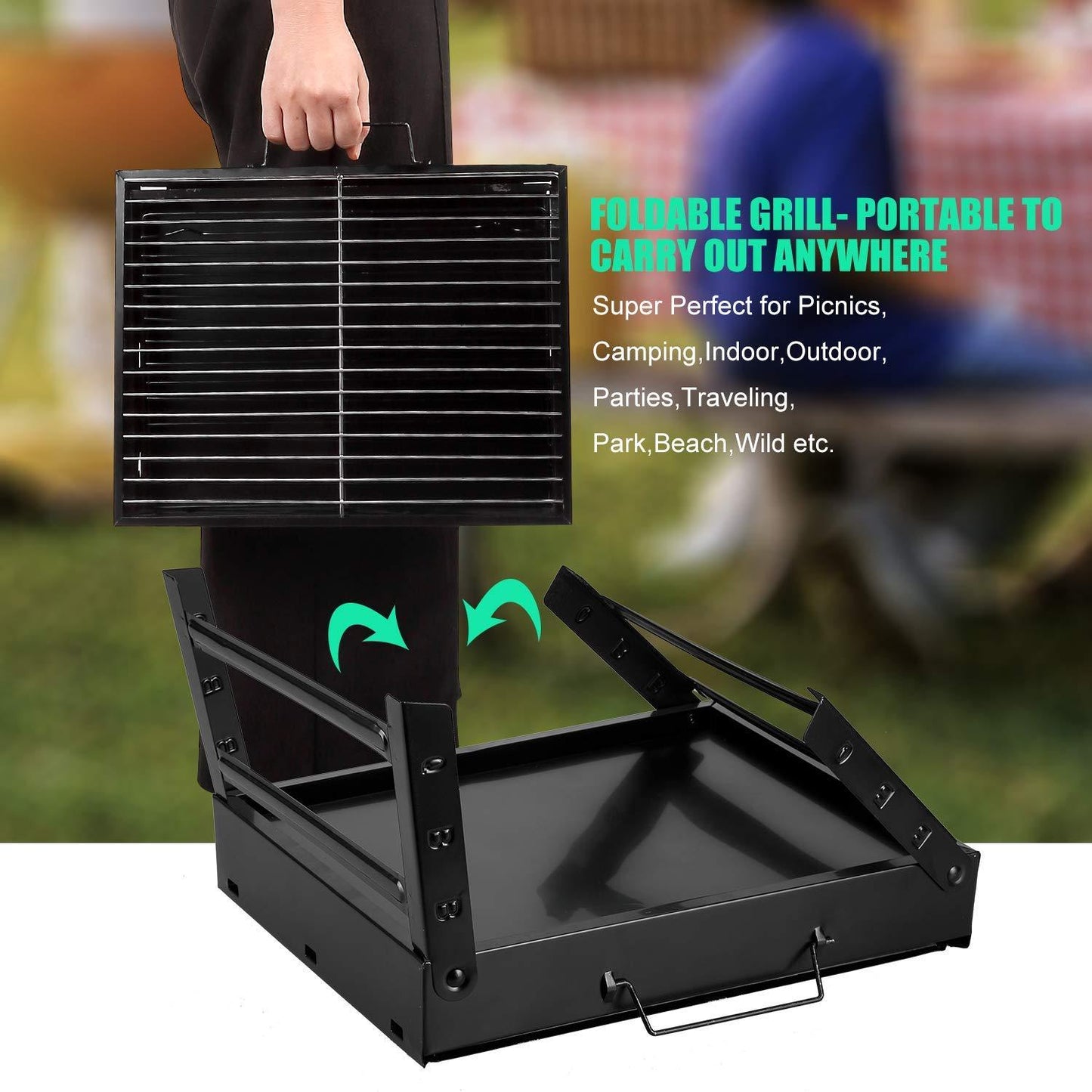 Foldable Portable Outdoor Barbeque Charcoal Grill Oven