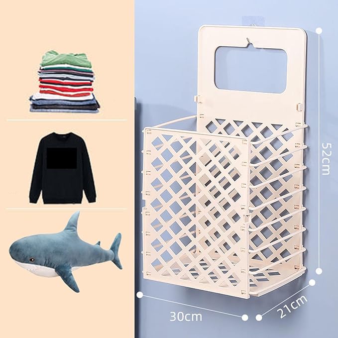 SpaceSaver Wall Basket- Foldable Dirty Clothes Basket