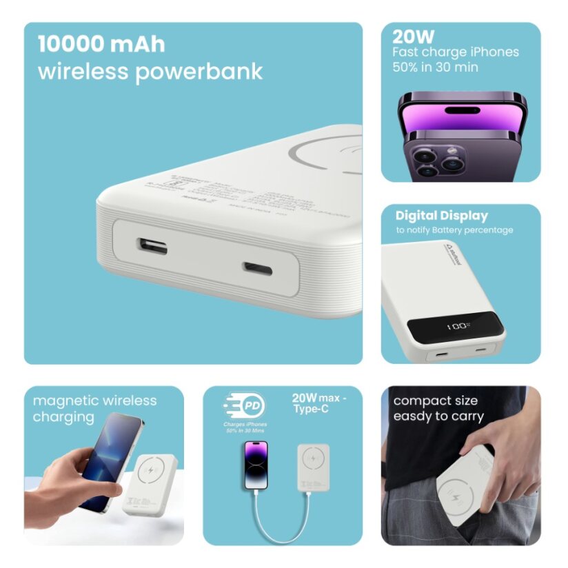 Click PLUS 10000mAh Magnetic Wireless Powerbank