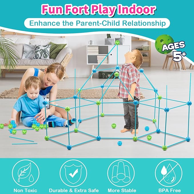 ����Kids Fort Building Kit - Ultimate Indoor/Outdoor Theme Game�������������