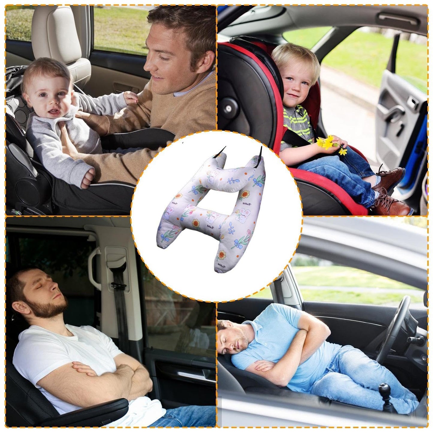 ����H Shape - Kids Car Sleeping Head Support pillow