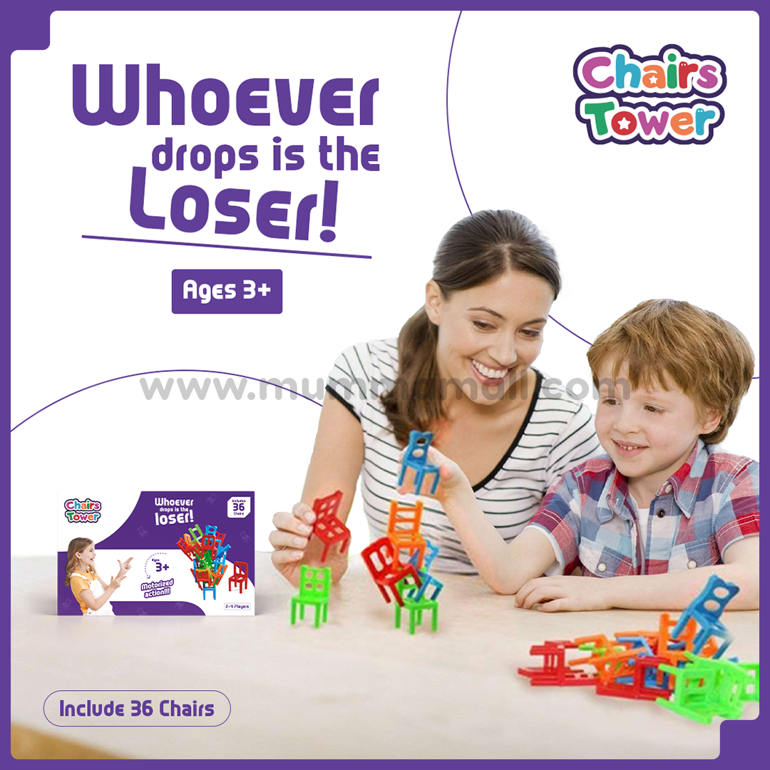 ����Chairs Stacking Tower Game ||Suspend Family Game���� 36 Pcs Chair����