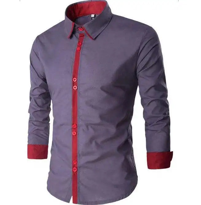 OEM Design Customized Dress Shirt Men Collared Long Sleeve Button Up Office Work Dress