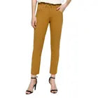 Khaki Trouser Pants Woven Solid Full Length Straight Blended Cotton Formal Skinny Casual Office Wear Women's