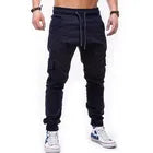 Wholesale autumn men's pants hip-hop harem jogging new men's trousers men's solid color multi-pocket overalls tights