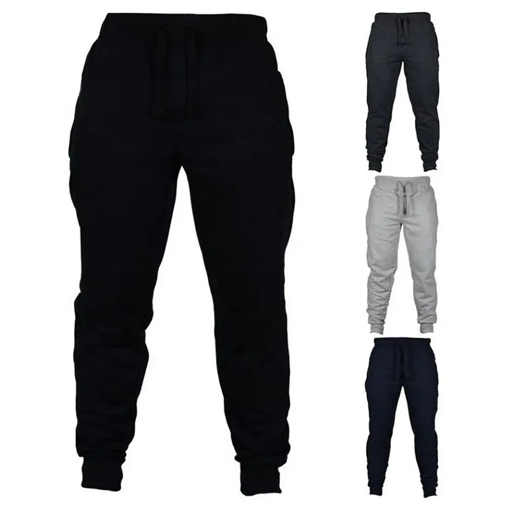 Men's Casual Sport Pants Sportswear Slim Fit Pants, Black Jogging