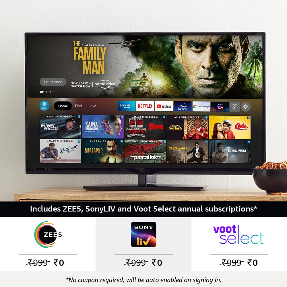 Amazon Fire TV Stick Plus includes ZEE5, SonyLIV and Voot annual subscriptions