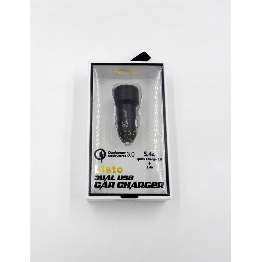 Essentials Listo Dual USB Port Usb Car Charger