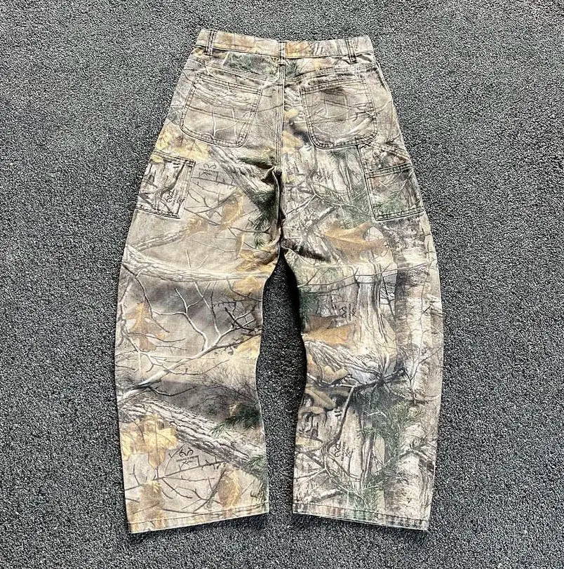 Customized High Quality 100% Cotton Hunting Real Tree Camo Stacked Parachute Carpenter Men Custom Cavana Cargo