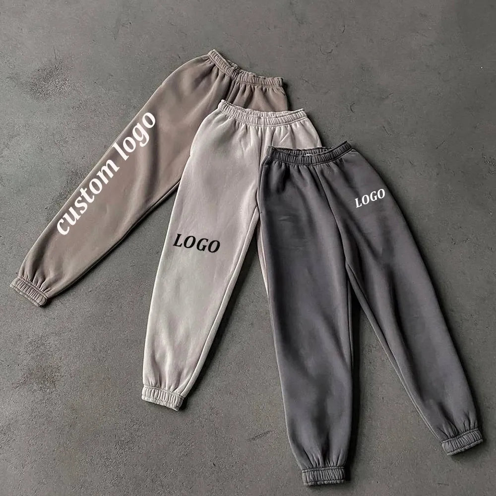 Winter Women Clothing Blank Jogger Cotton Custom Sweat Fleece Terry Baggy Cotton Sweatpants Women