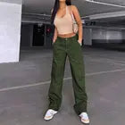 Spring New Y2K High Waist Pants street Patchwork Straight Vintage loose Women's Cargo