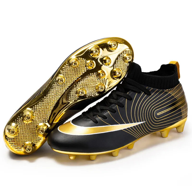 High Top Golden Youth Training Athletic Sneaker Mens Soccer Cleats Cr7 Football Boots Spikes