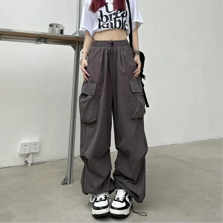 Fashion Streetwear Pants Straight Casual Cargo Pants Wholesale Summer Mujer Women High Quality Polyester Digital Printing