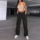 Spring New Y2K High Waist Pants street Patchwork Straight Vintage loose Women's Cargo