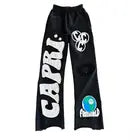 Wholesale Custom Acid Washed Vintage Sunfade Flair Sweatpants Embroidered Patch Jogger Cut And Sew Flare Sweat Sweatpants