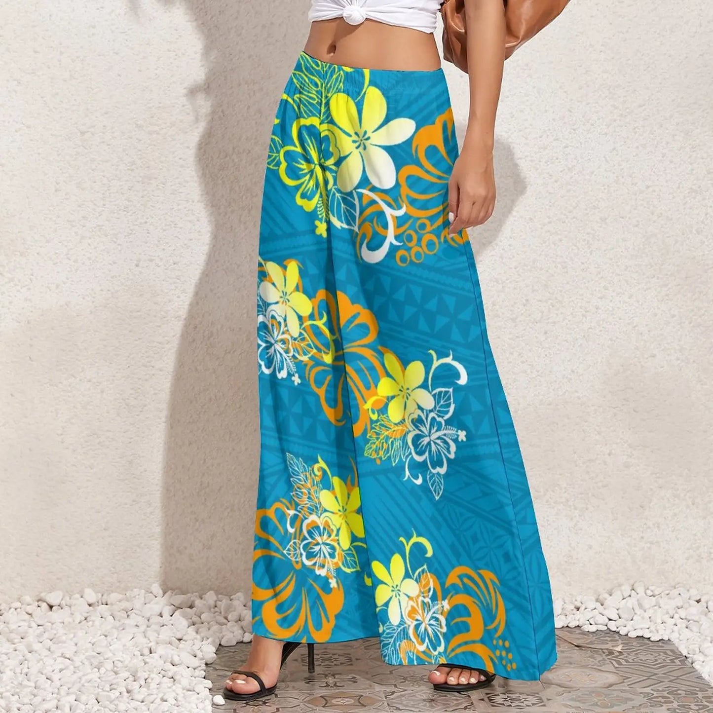 Fall New Women Trousers Baggy Palazzo Pants Custom Pattern Print Polynesian Hawaiian Oversized Women Wide Leg