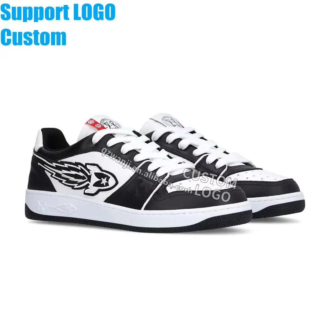 custom logo casual sport shoes genuine leather walking style running plus size casual for men