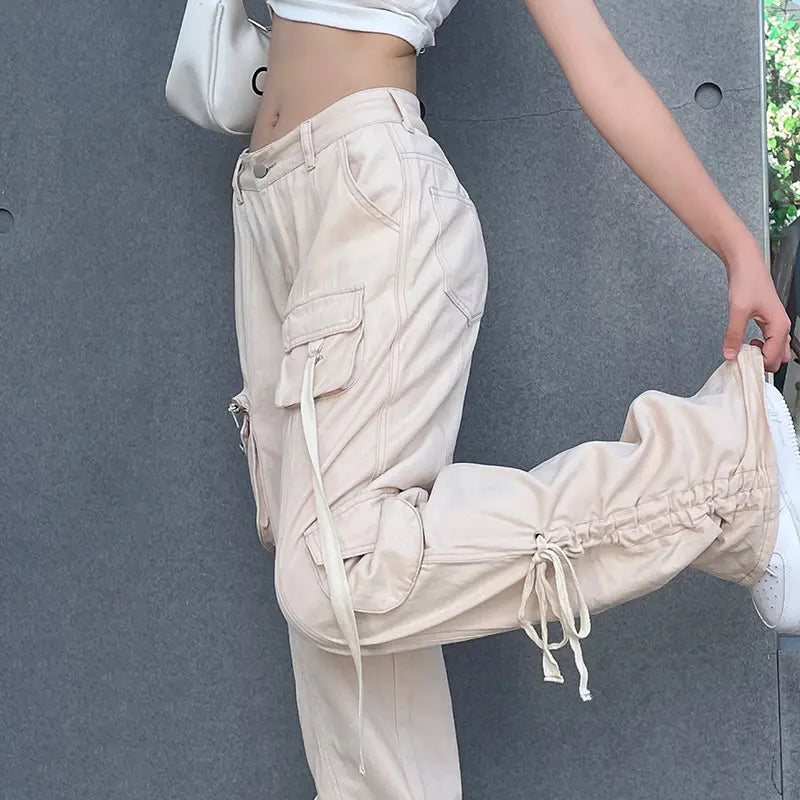 Factory New Arrival Comfy Cotton Woman Pants Street Wear Jog Loose Trousers Causal Women Cargo