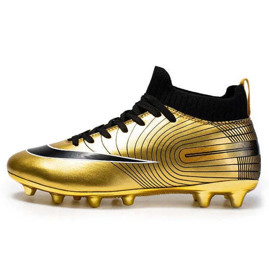 High Top Golden Youth Training Athletic Sneaker Mens Soccer Cleats Cr7 Football Boots Spikes