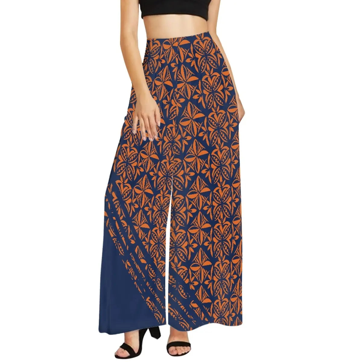 Wide Leg Pants for Women Polynesian Custom Puletasi Style High Waist Leg Palazzo Print On Demand Yoga Long Office Trousers