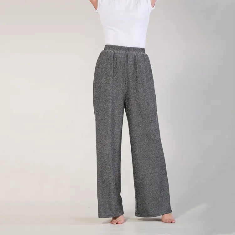 Factory Direct Supplier Casual Shiny Woman Pants Full Length Elastic Waist for Summer and Autumn