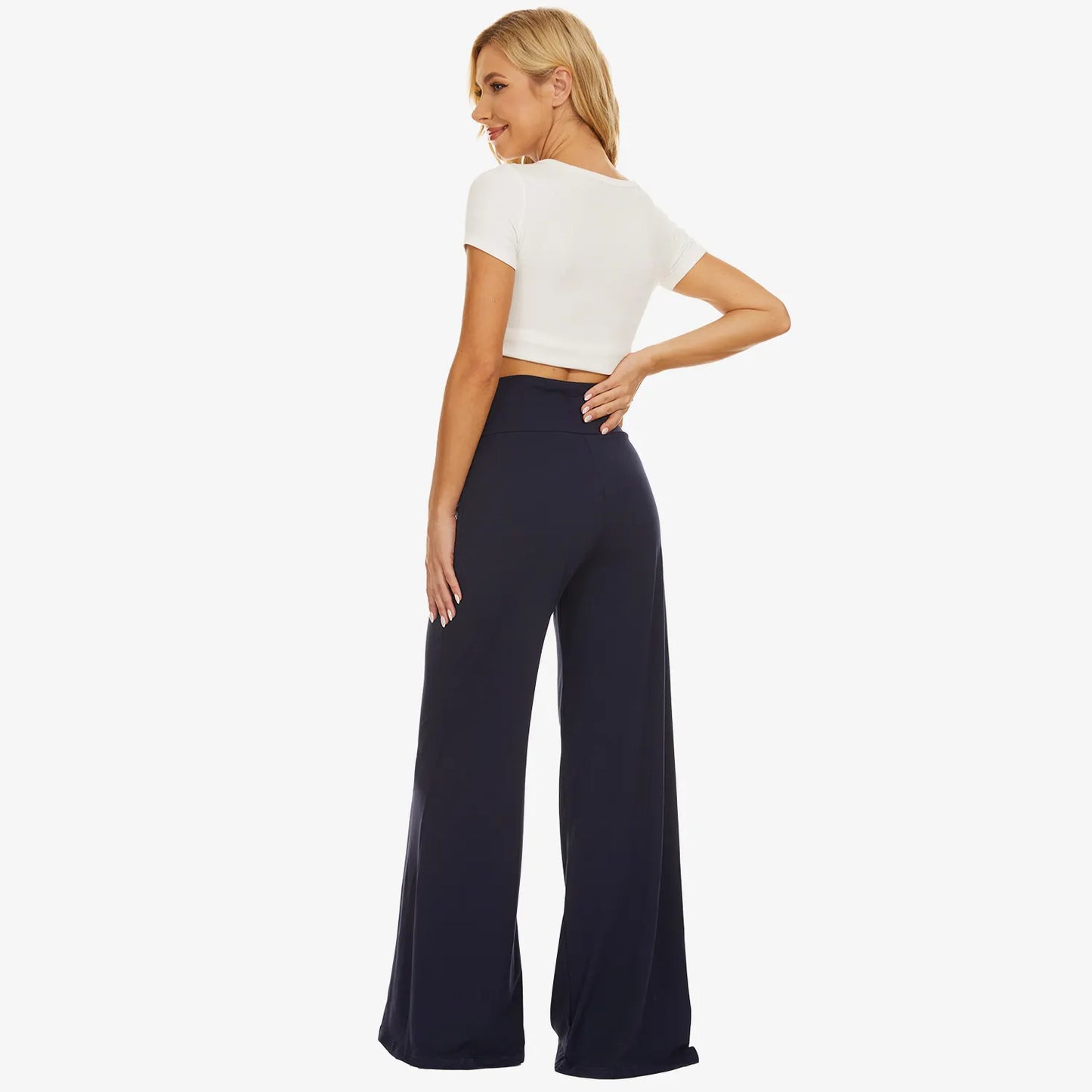 Soft Wide Leg Trousers For Women High Waist Lady Long Wide Leg Street Breathable Loose Wide Casual Loose Women Office