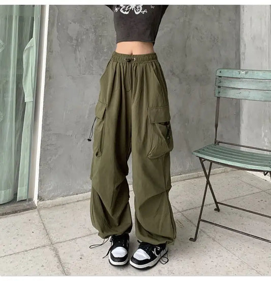 Fashion Streetwear Pants Straight Casual Cargo Pants Wholesale Summer Mujer Women High Quality Polyester Digital Printing