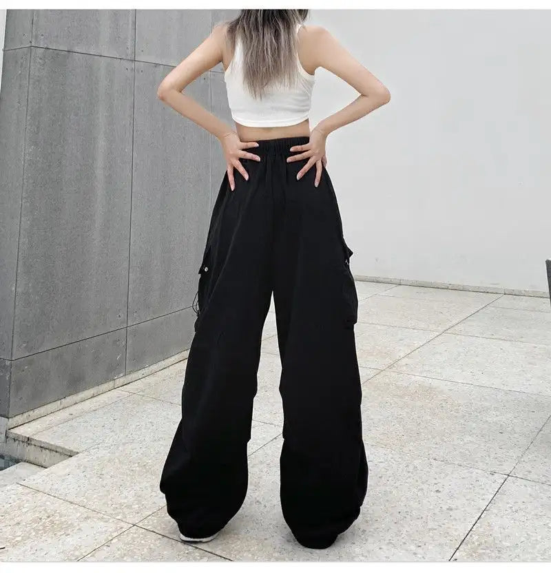 Fashion Streetwear Pants Straight Casual Cargo Pants Wholesale Summer Mujer Women High Quality Polyester Digital Printing