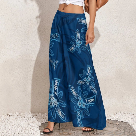 Fall New Women Trousers Baggy Palazzo Pants Custom Pattern Print Polynesian Hawaiian Oversized Women Wide Leg