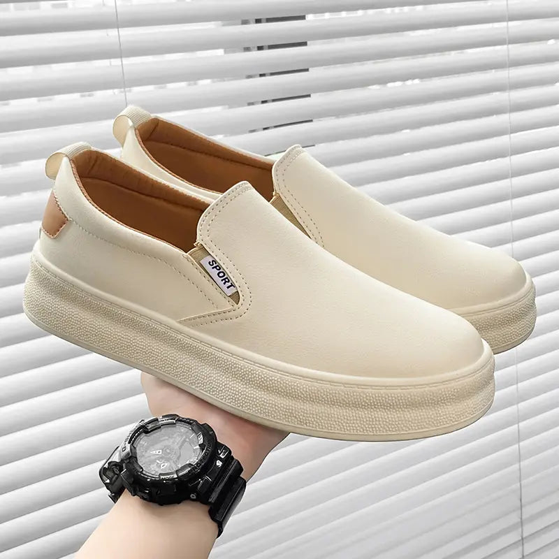 Casual Shoes Microfiber Summer Leather Wear-Resistant Men's Fashion Small White Skateboard