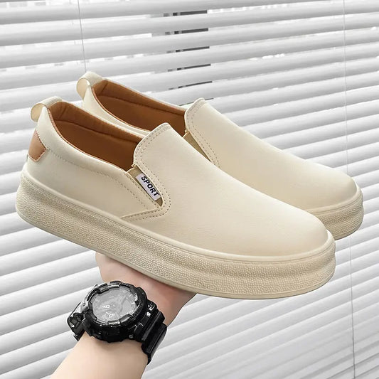 Casual Shoes Microfiber Summer Leather Wear-Resistant Men's Fashion Small White Skateboard