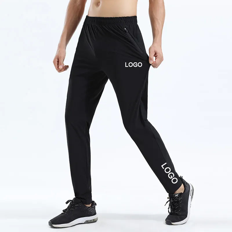 Sweat Golf Pants Gym Joggers Slim Waist Outdoor Sports Custom Logo Nylon Spandex Mens Fit Black Lower for Men Sweatpants Sporty