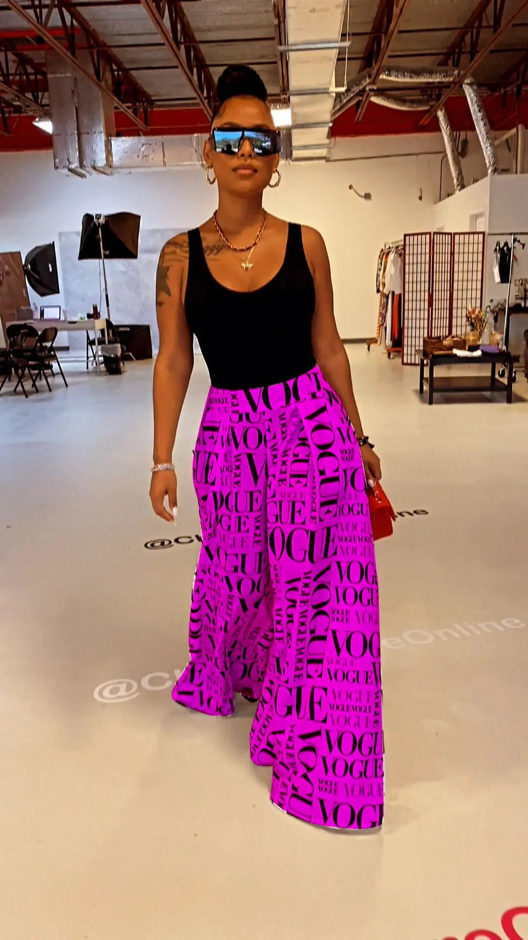 new Pretty Print Palazzo pants High Waist Loose long wide leg Women's & trousers