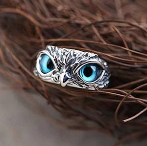 Attractive Silver Plated Owl Ring