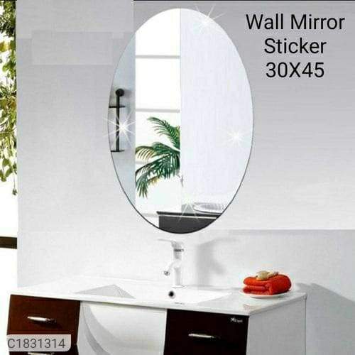 First Time in market - Sticker Mirror-Oval Shape Wall Mirror Sticker(30 x 45)