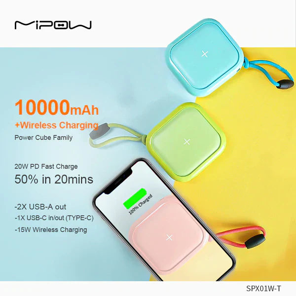 Mipow Power Cube 10000 Wireless Power Bank