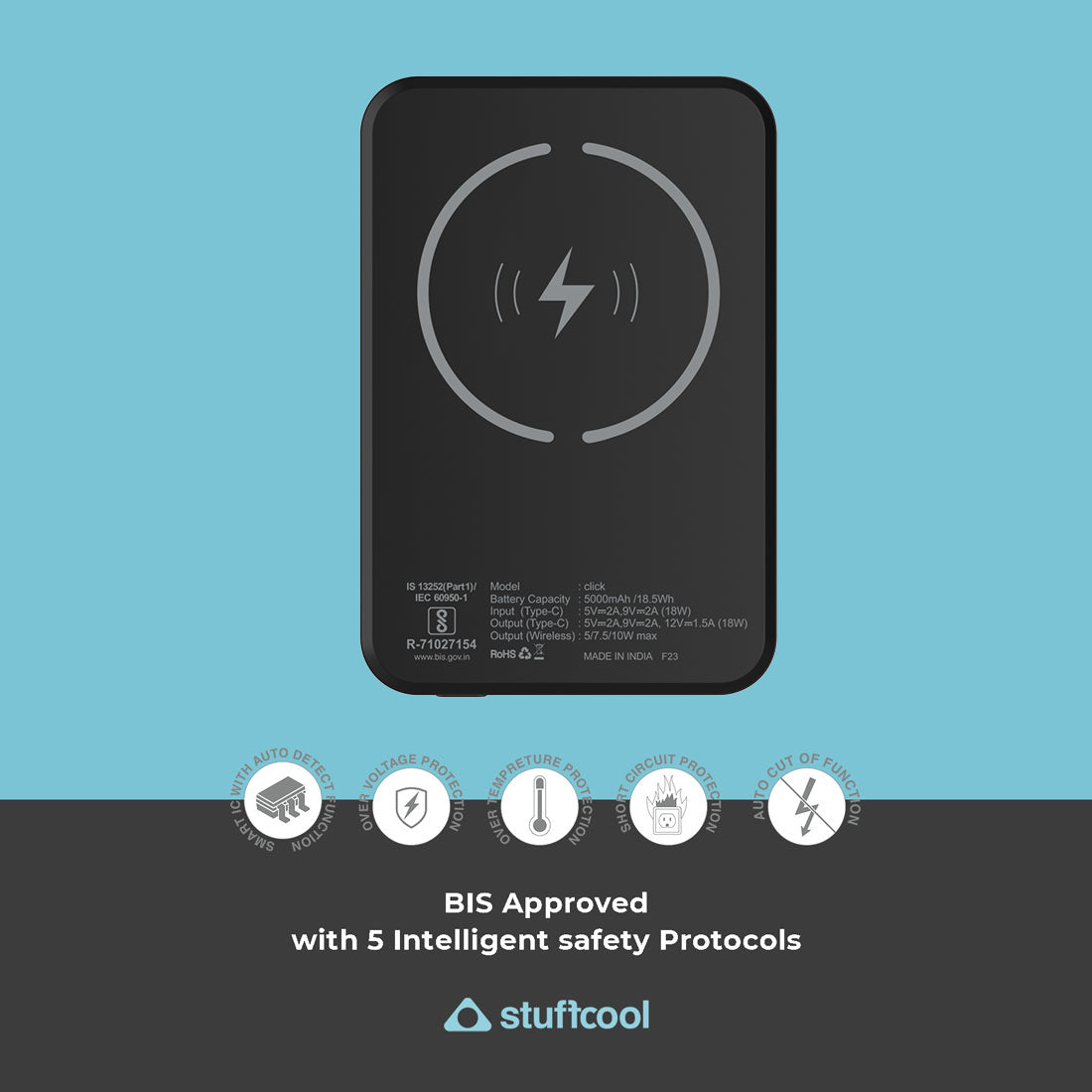 Click 5000mAh Magnetic Wireless Powerbank