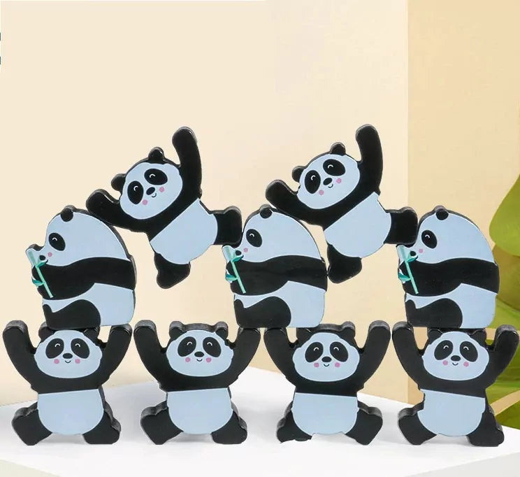 ����  Wooden Panda Balance Block game  (Pack of 12)